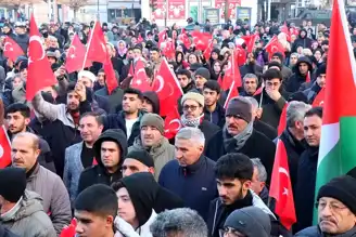 Erzincan'da Filistin'e Destek Yürüyüşü Düzenlendi