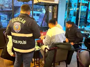 Erzincan'da Kafeterya ve Kıraathane Denetimi: 18 Yaş Altı Oyuncular Tespit Edildi