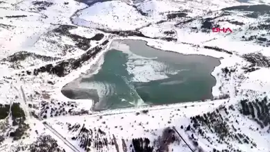Erzincan'da Donmuş Şelaleler Dronla Görüntülendi!