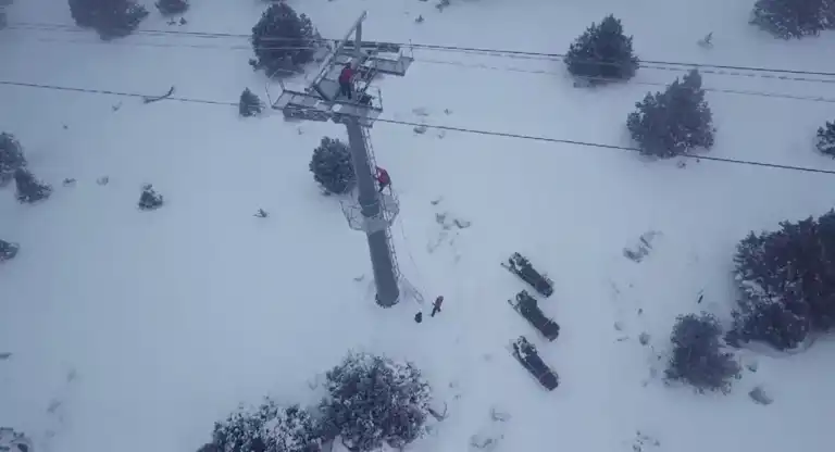 Dağ Kayak Merkezinde Güvenlik Tatbikatı
