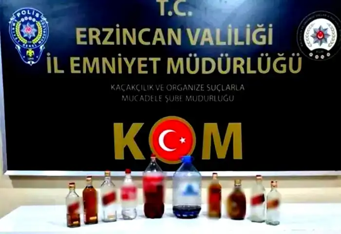 Erzincan'da Kaçak Alkol Operasyonu